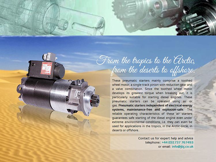 Pneumatic Starters used to start up diesel engines & turbines