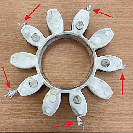 Classic elastomer coupling element failure due to torsional vibration
