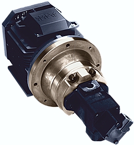 Hydraulic pump to electric motor flanges