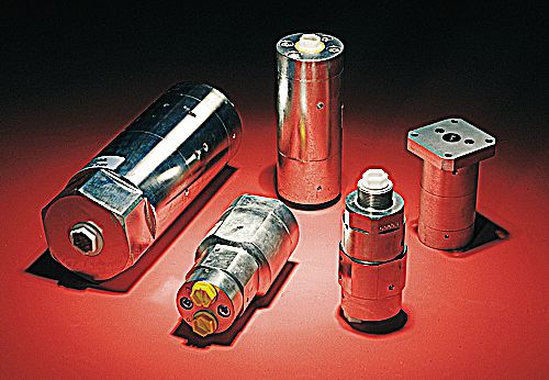 Hydraulic pressure intensifiers; achieve high pressure from low pressure hydraulic power sources.