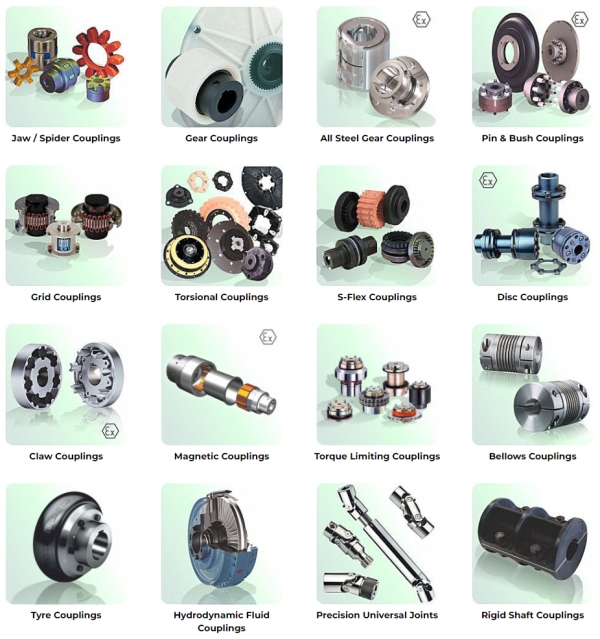 Mechanical power transmission coupling design types