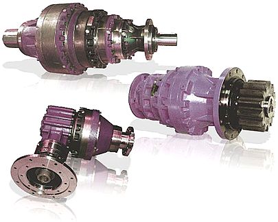planetary gearboxes which include rotating shaft, rotating case, in-line and right angle output.
