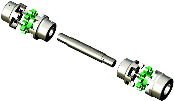 Spider couplings with intermediate shaft image.
