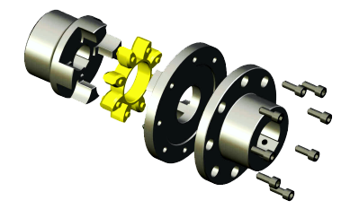 Flange mounted spider coupling