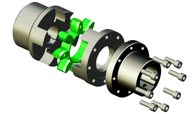 Compact flange spider coupling