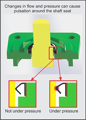 Shaft seal pulsation