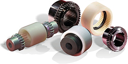 Torsionally rigid shaft couplings / gear couplings; steel gear hub / nylon drive sleeve